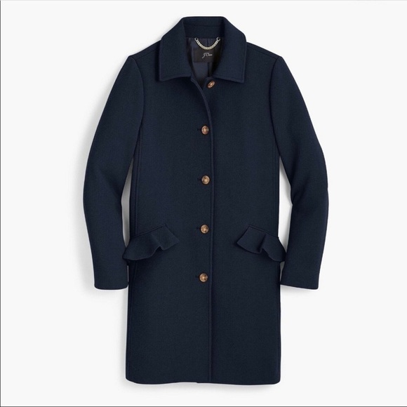 J. Crew Navy Topcoat 2P - Picture 1 of 10